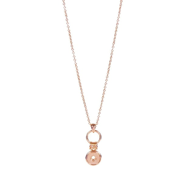 GINGER SNAPS Rose Gold Rope Pendant Necklace for 1 Interchangeable Ginger Snaps™ GINGER SNAPS Rose Gold Rope Pendant Necklace for 1 Interchangeable Ginger Snaps™